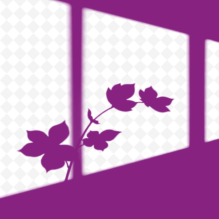 PSD a window with a flower on it and a purple background