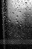 PSD a window with rain drops on it and a black and white checkered pattern on transparent background