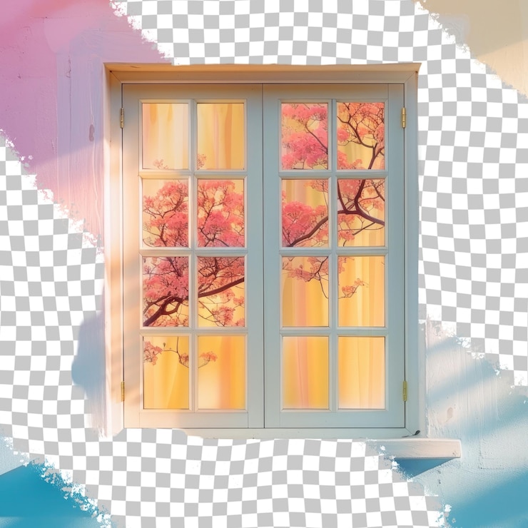 PSD a window with a tree in the window