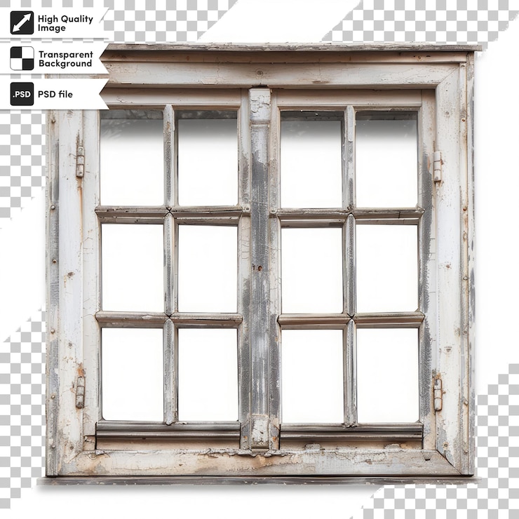 PSD a window with a wooden frame that says quot the window quot