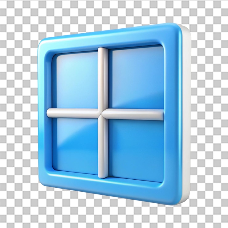 PSD 透明な背景に隔離されたwindows 3dアイコン