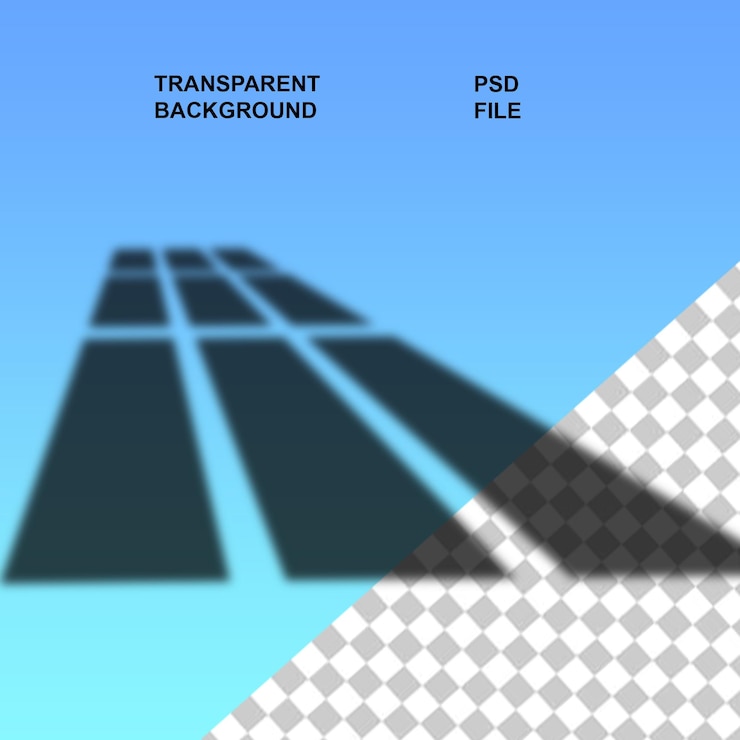 PSD windows shadow png with transparent isolated background