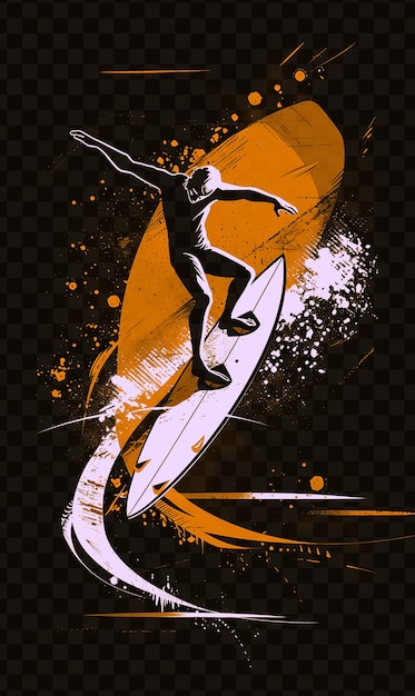 PSD windsurfer balancing on board with balanced pose with determ tshirt tattoo ink outline cnc design
