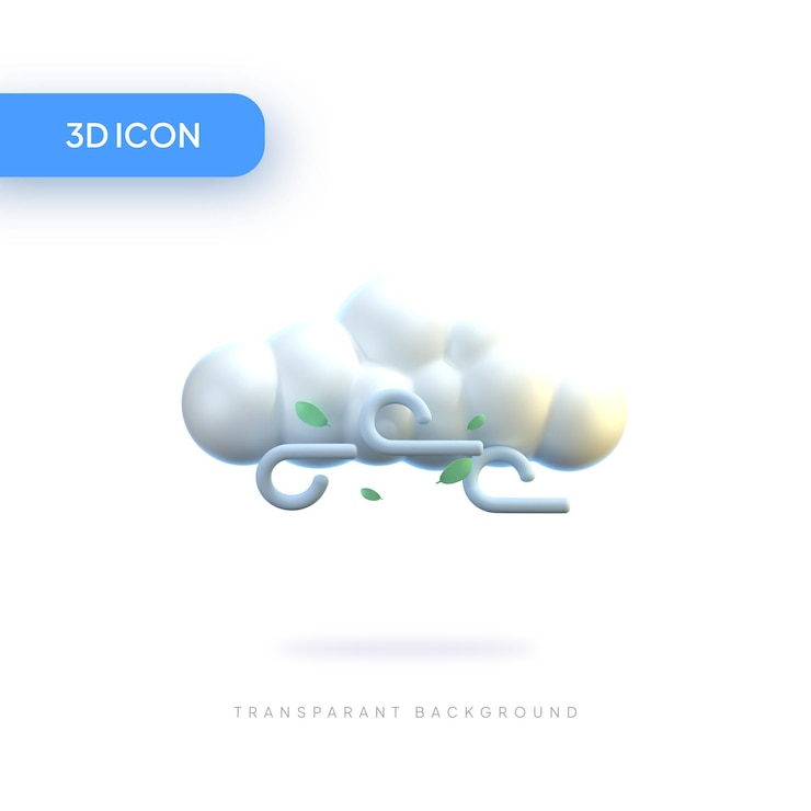 PSD windy 3d illustration icon pack element