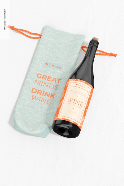 Wine Bottle Bag Mockup, Perspective