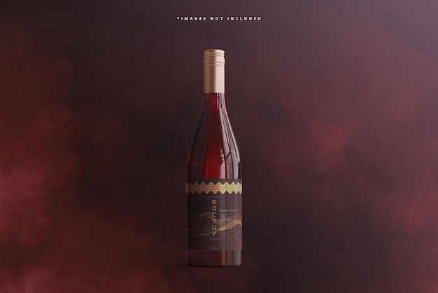 Mockup del marchio della bottiglia di vino