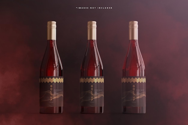 PSD wine bottle branding mockup