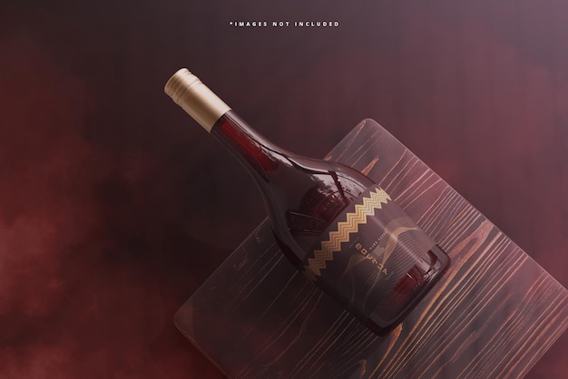 PSD wine bottle branding mockup