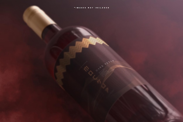 PSD wine bottle branding mockup