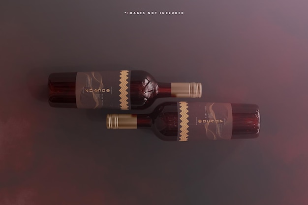 Wine bottle branding mockup