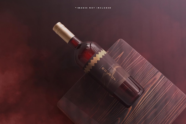 Wine bottle branding mockup