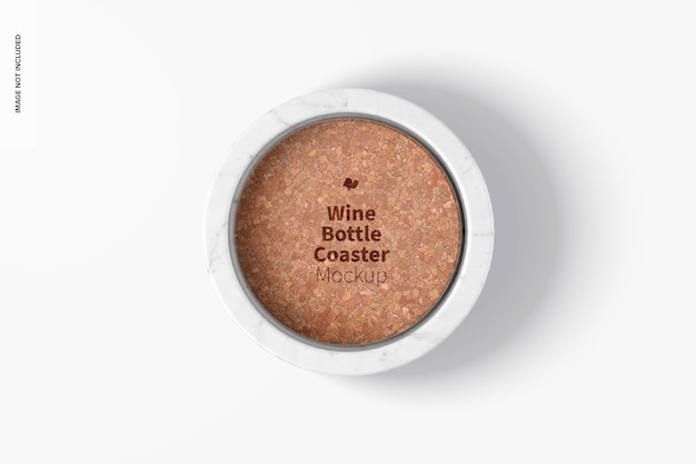 Wine Bottle Coaster Mockup, Top View