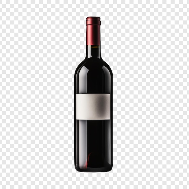 PSD wine bottle isolated on transparent background