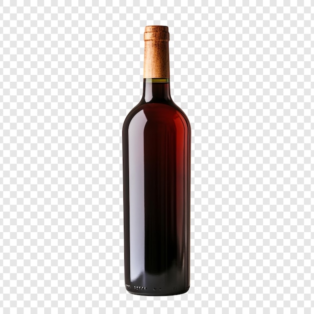 PSD wine bottle isolated on transparent background