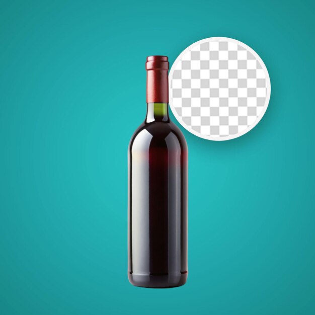 PSD wine bottle isolated on transparent background