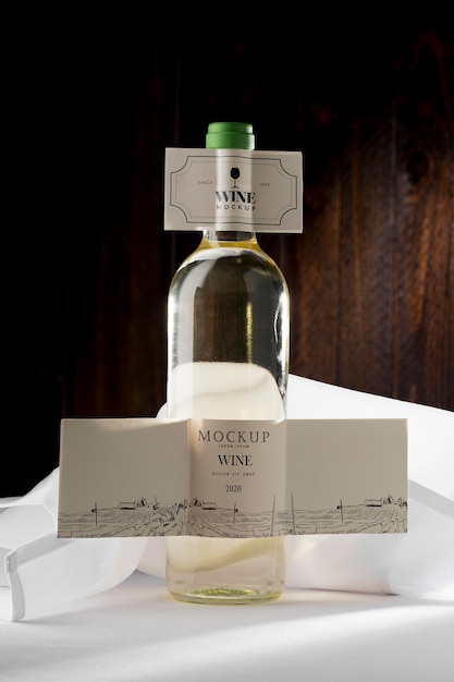 wine bottle label mock up