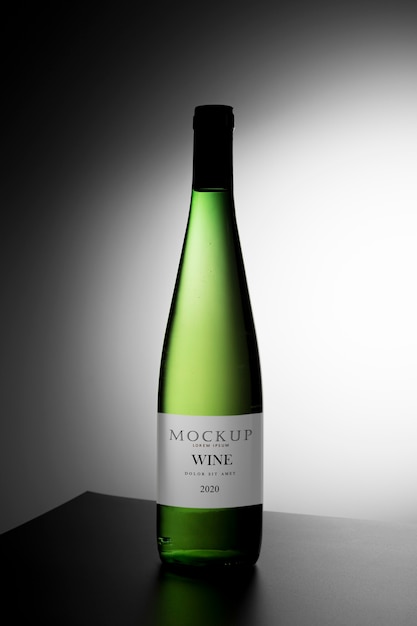 wine bottle label mock up