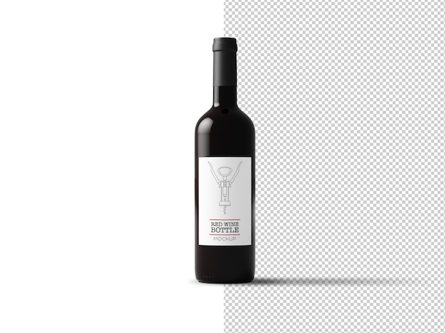 Wine bottle label mockup isolated