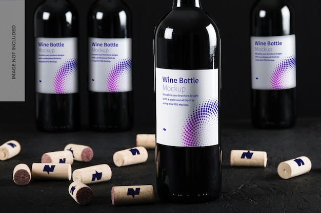 Wine bottle label mockup