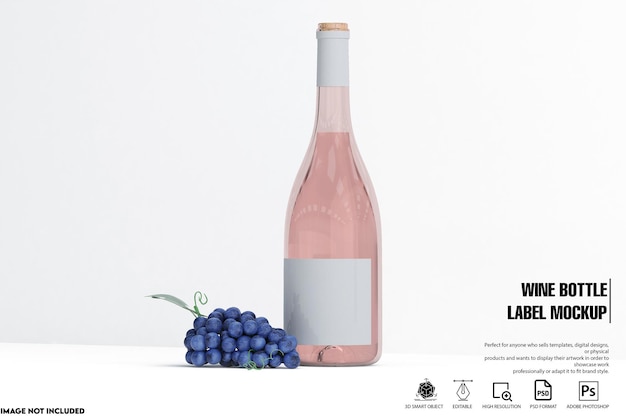 Wine bottle label mockup