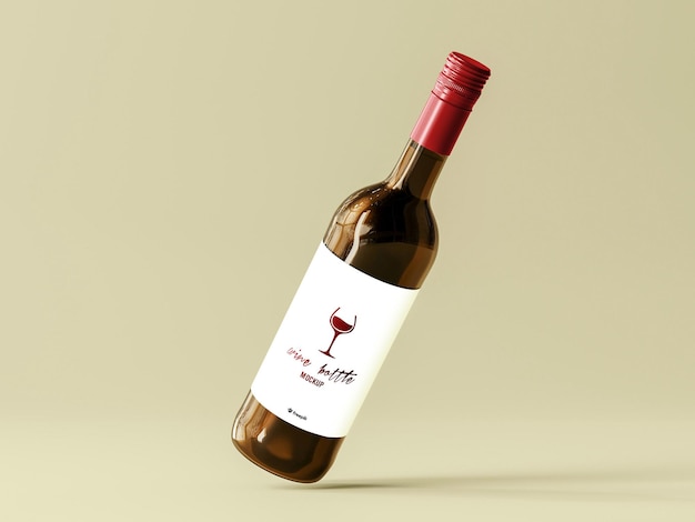 PSD wine bottle label psd mockup