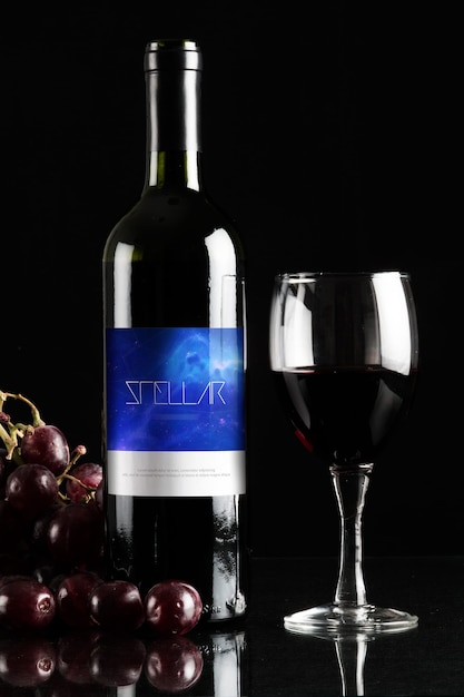 Wine bottle mock up design