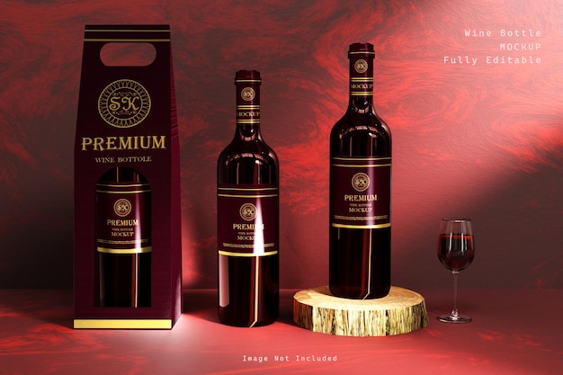 PSD wine bottle mockup psd editable design