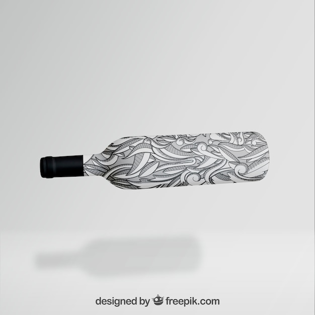 Wine bottle mockup