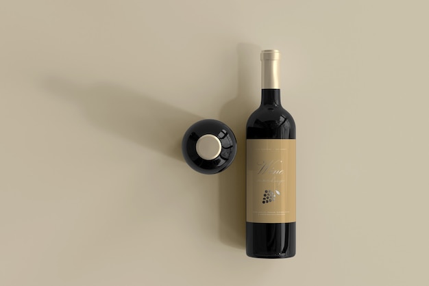 Wine bottle mockup