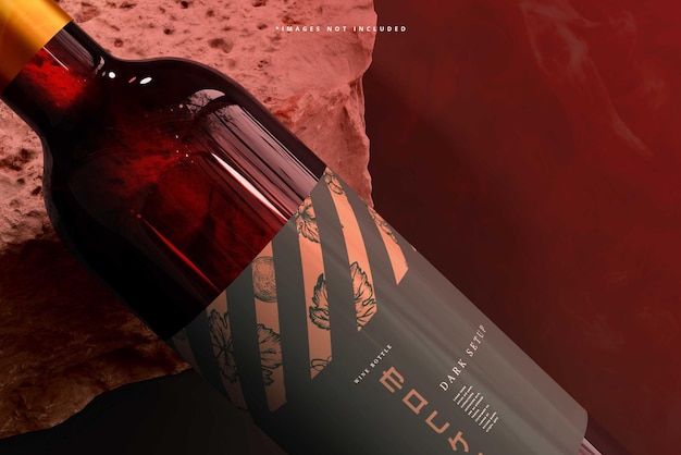 Wine bottle mockup