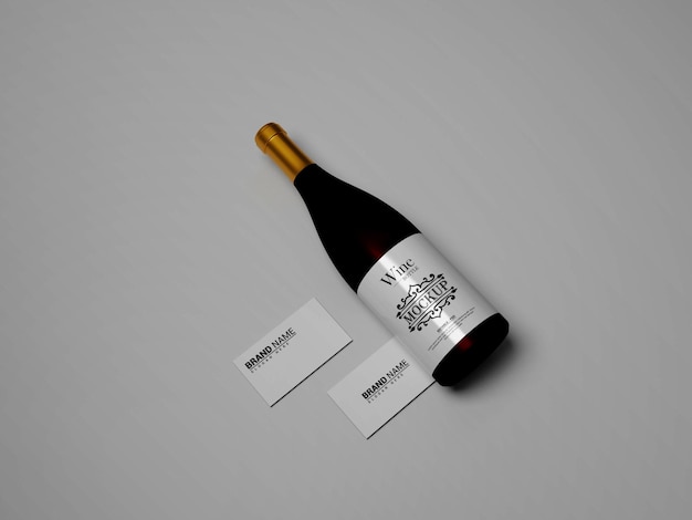 Wine bottle mockup