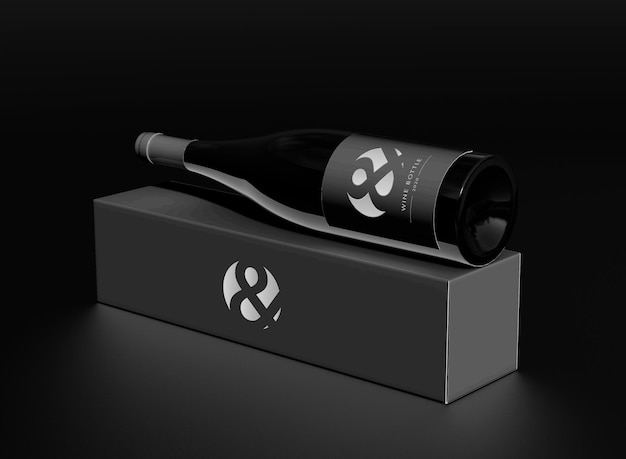 PSD wine bottle mockup