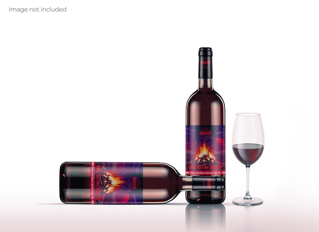 PSD mockup di bottiglia di vino