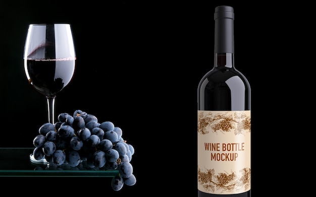 PSD mockup di bottiglia di vino