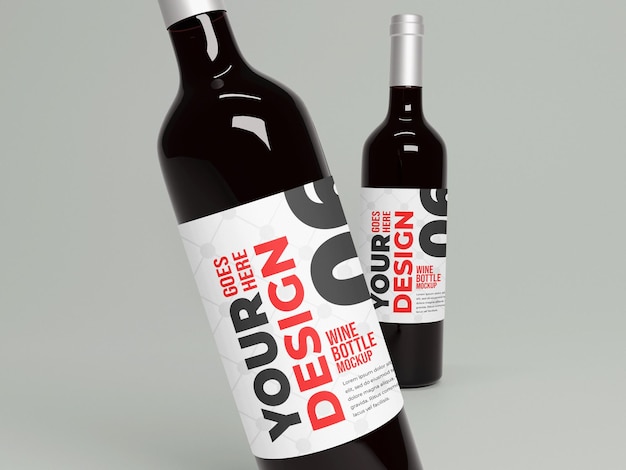 PSD mockup di bottiglia di vino