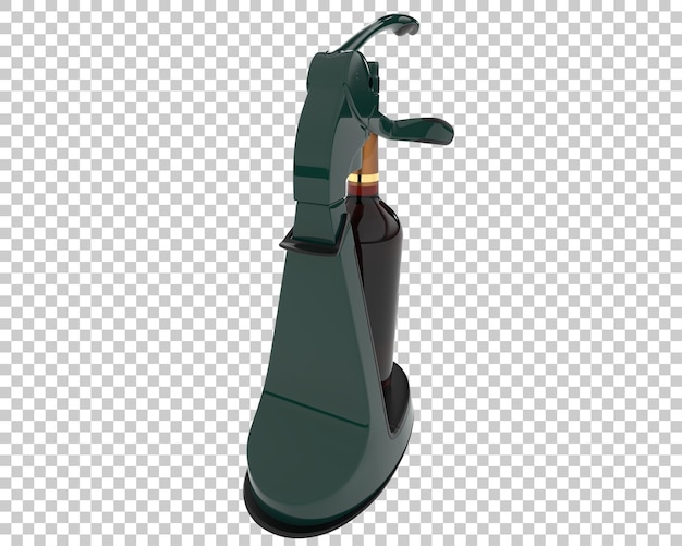 wine bottle opener isolated on transparent background 3d rendering illustration