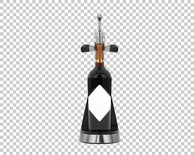 PSD wine bottle opener isolated on transparent background 3d rendering illustration