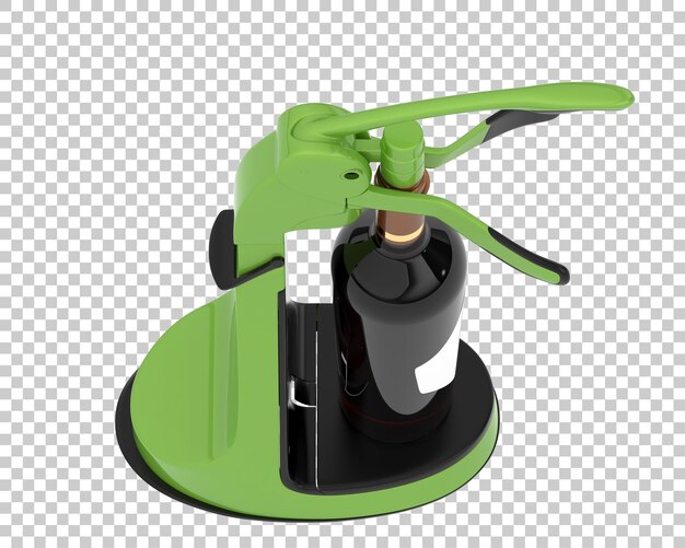 Wine bottle opener isolated on transparent background 3d rendering illustration