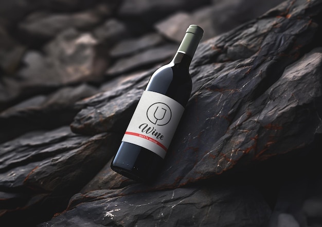 PSD wine bottle psd mockup