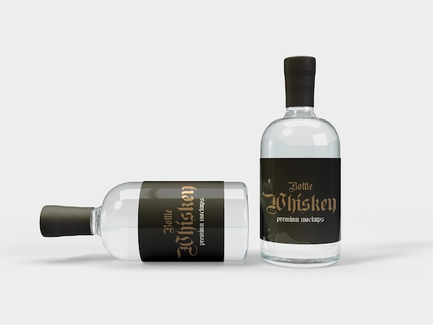 PSD wine bottle or whiskey bottle mockup