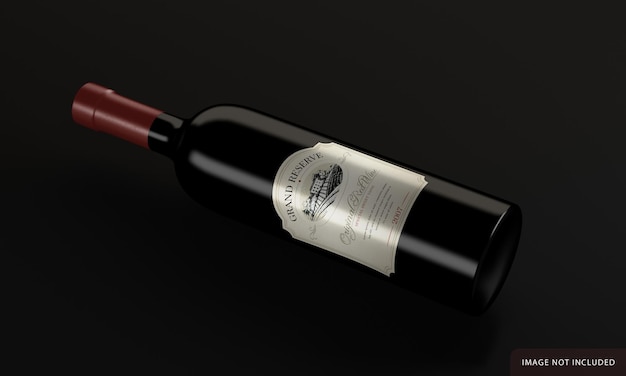 Wine bottle with label mockup design