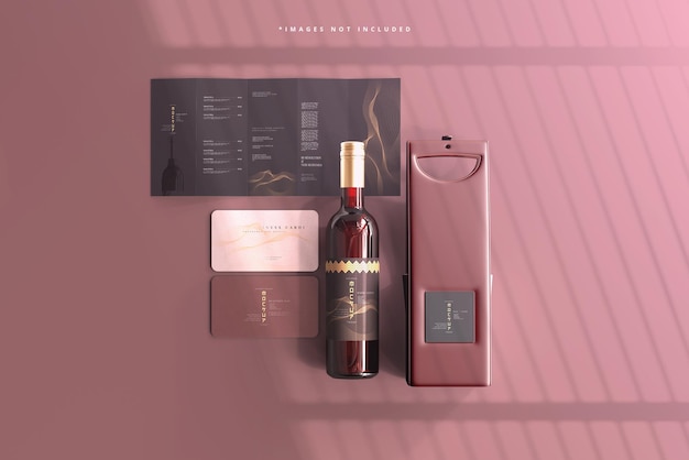 Scena di mockup del marchio del vino