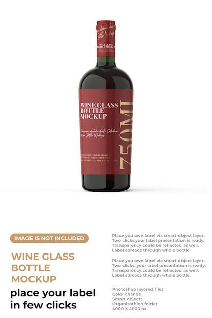 PSD wine glass bottle mockup