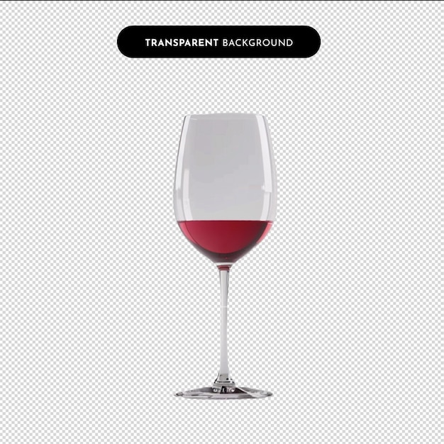 PSD wine glass isolated on a 3d background