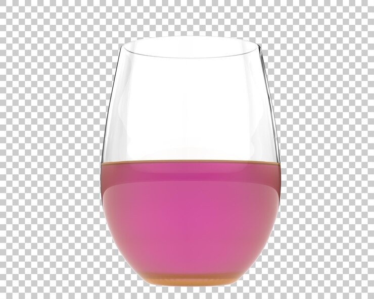 PSD wine glass on transparent background 3d rendering illustration