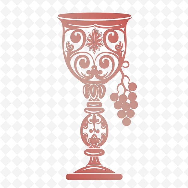 PSD a wine glass with grapes on a white background