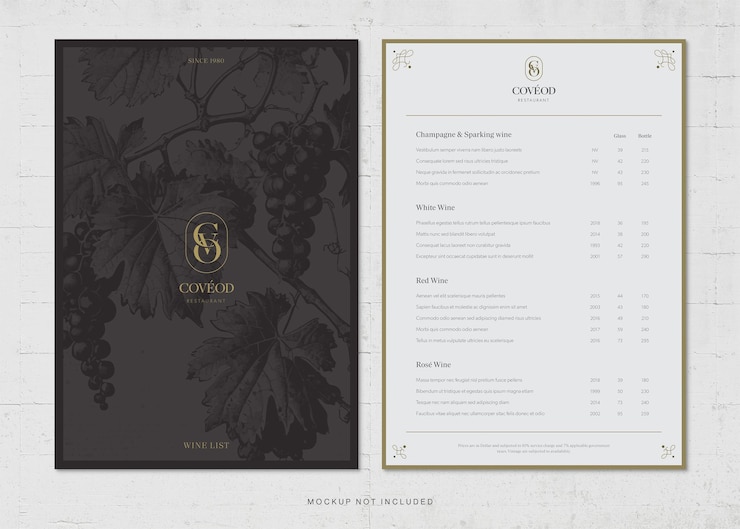 PSD wine list template elegant wine menu template in photoshop psd