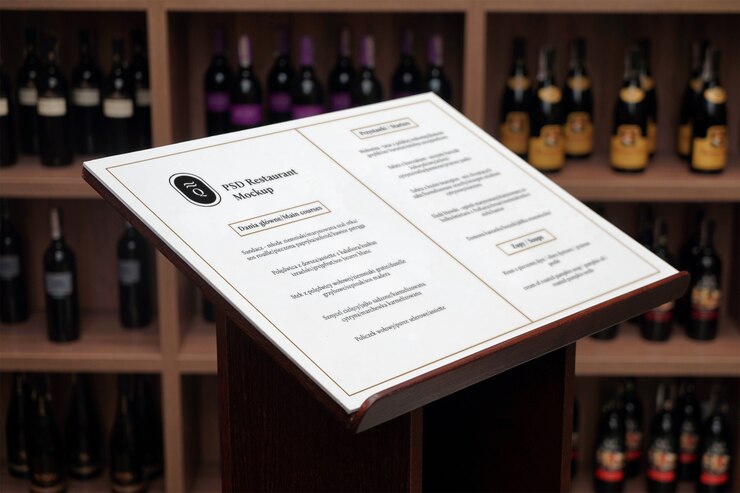 PSD wine menu psd mockup