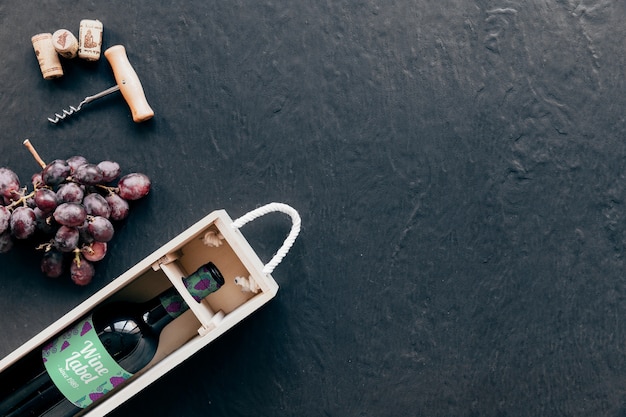 wine mockup with copyspace on right
