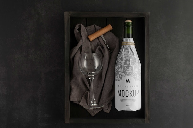 Wine paper mockup design